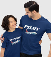 Father Pilot and Son Co-Pilot Unisex Half Sleeve T-Shirts (Pack of 2)
